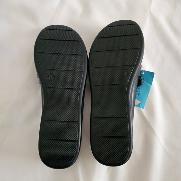 Aerocushion Memory Foam Women's Black Leather Open Back Slip-On Shoe 10M NWOB - Picture 9 of 11